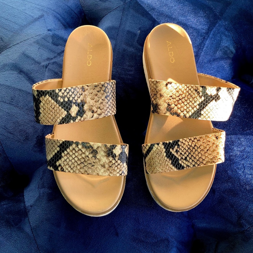 Snake skin print sandals